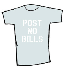 POST NO BILLS light blue